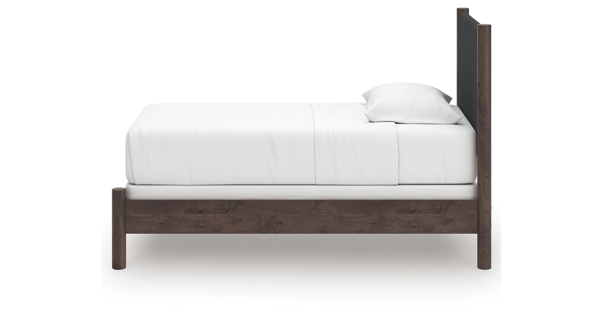Pamytta Brown Twin Upholstered Panel Bed from Ashley Furniture - Luna Furniture