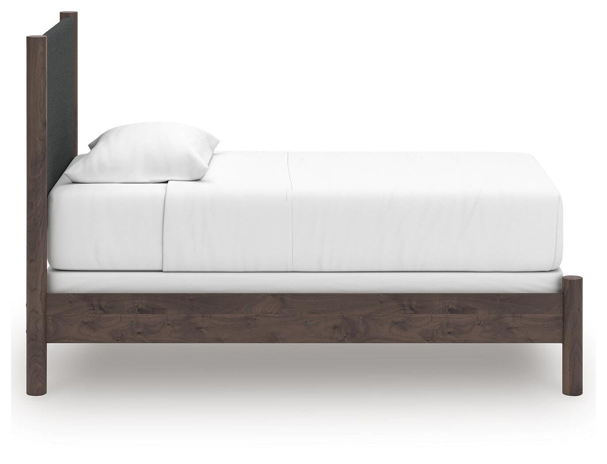 Pamytta Twin Upholstered Panel Bed, Dresser and Mirror from Ashley - Luna Furniture