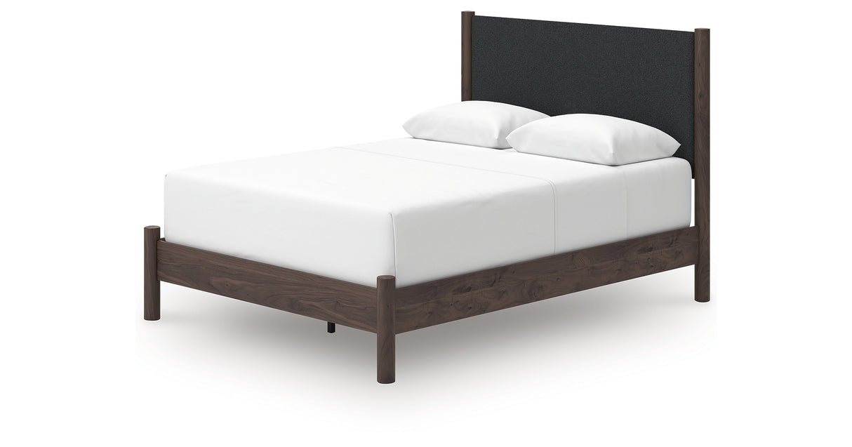 Pamytta Brown Queen Upholstered Panel Bed from Ashley - Luna Furniture