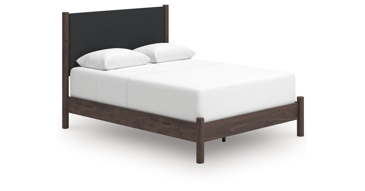Pamytta Brown Queen Upholstered Panel Bed from Ashley - Luna Furniture