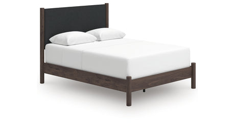 Pamytta Brown Queen Upholstered Panel Bed from Ashley - Luna Furniture