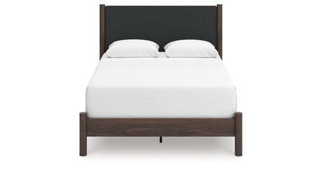 Pamytta Brown Queen Upholstered Panel Bed from Ashley - Luna Furniture