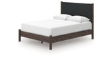 Pamytta Brown Queen Upholstered Panel Platform Bed from Ashley Furniture - Luna Furniture