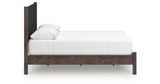 Pamytta Brown Queen Upholstered Panel Platform Bed from Ashley Furniture - Luna Furniture