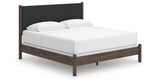 Pamytta Brown King Upholstered Panel Bed from Ashley Furniture - Luna Furniture