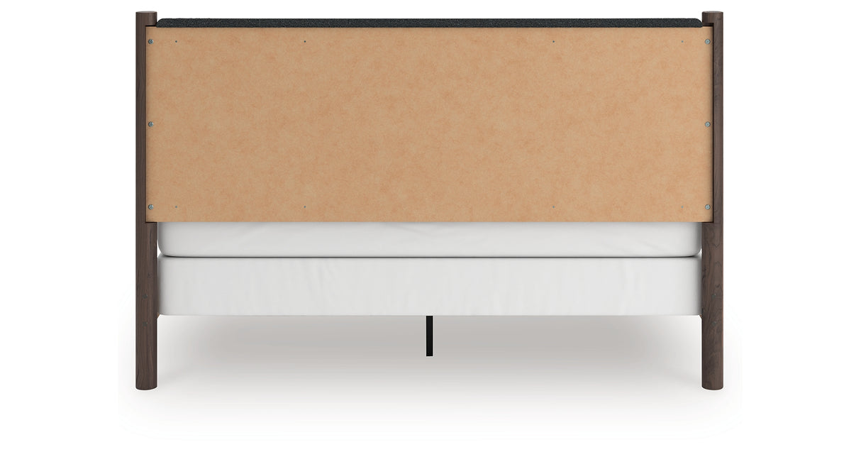 Pamytta Brown King Upholstered Panel Bed from Ashley Furniture - Luna Furniture