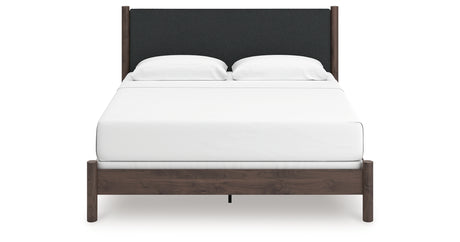 Pamytta Brown King Upholstered Panel Bed from Ashley Furniture - Luna Furniture