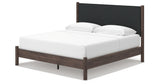 Pamytta Brown King Upholstered Panel Platform Bed from Ashley Furniture - Luna Furniture