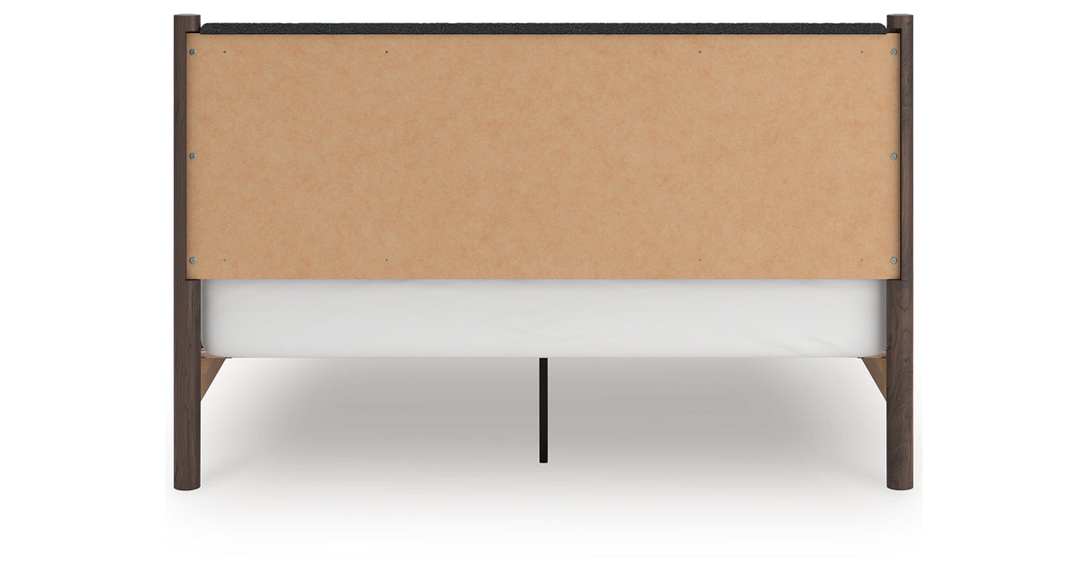 Pamytta Brown King Upholstered Panel Platform Bed from Ashley Furniture - Luna Furniture