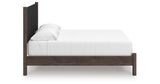 Pamytta Brown King Upholstered Panel Platform Bed from Ashley Furniture - Luna Furniture