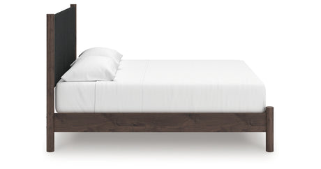 Pamytta Brown King Upholstered Panel Platform Bed from Ashley Furniture - Luna Furniture