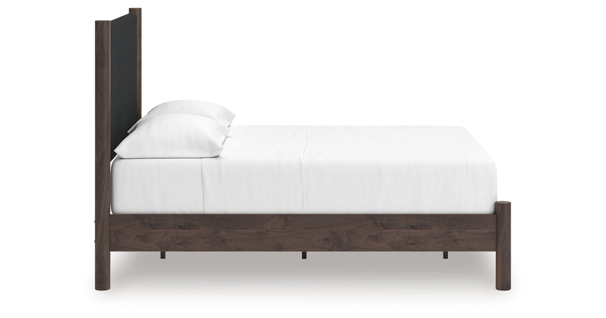 Pamytta Brown Full Upholstered Panel Platform Bed from Ashley Furniture - Luna Furniture
