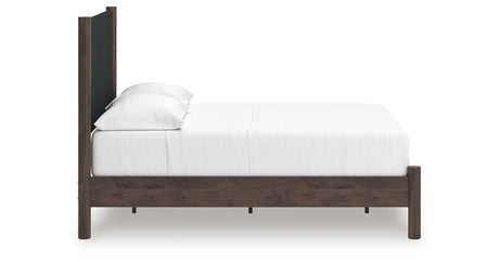 Pamytta Brown Full Upholstered Panel Platform Bed from Ashley Furniture - Luna Furniture