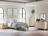 Cadmori Tan/Beige Upholstered Platform Bedroom Set from Ashley - Luna Furniture