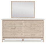 Cadmori Tan/Beige Upholstered Platform Bedroom Set from Ashley - Luna Furniture