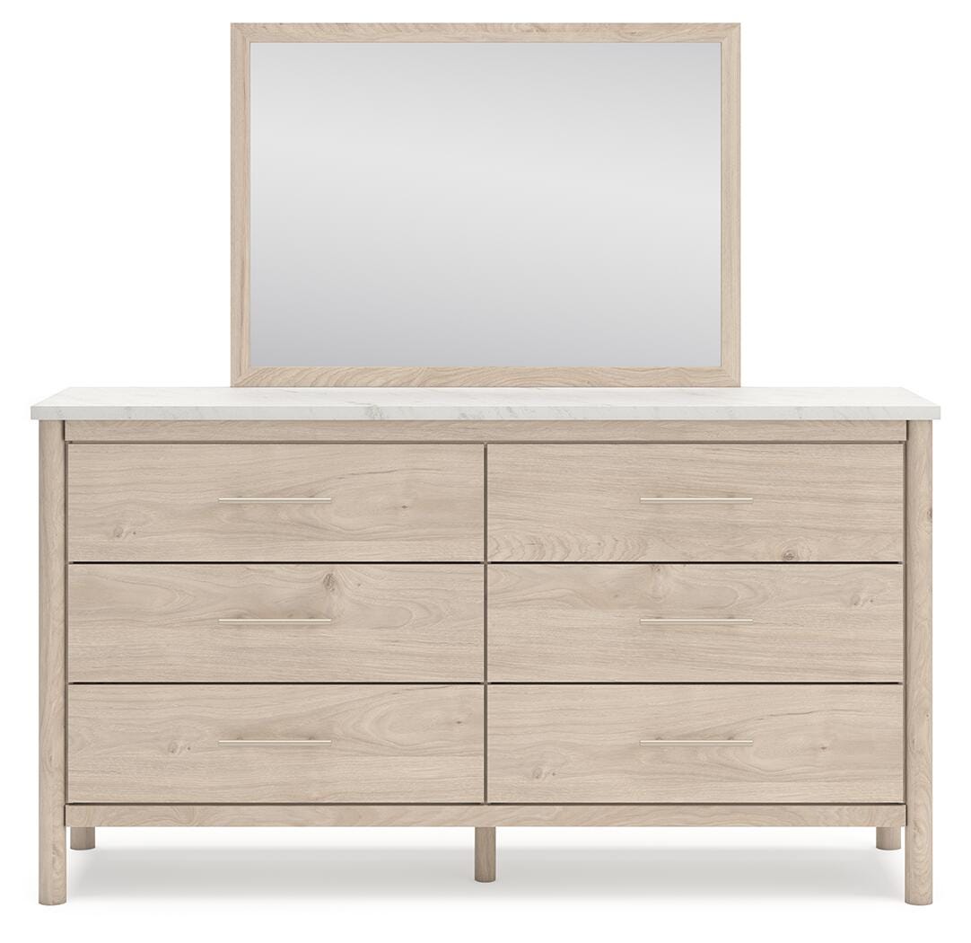 Cadmori Full Upholstered Panel Bed, Dresser and Mirror from Ashley - Luna Furniture