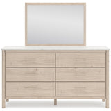 Cadmori Tan/Beige Upholstered Platform Bedroom Set from Ashley - Luna Furniture