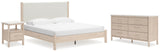 Cadmori Two-tone King Upholstered Panel Bed, Dresser and Nightstand from Ashley - Luna Furniture
