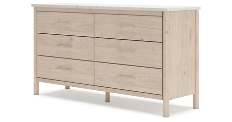 Cadmori Queen Upholstered Panel Bed with Dresser in Two-tone from Ashley - Luna Furniture
