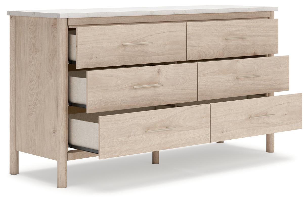 Cadmori Tan/Beige Upholstered Platform Bedroom Set from Ashley - Luna Furniture