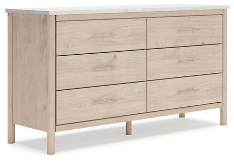 Cadmori Two-tone Queen Upholstered Panel Bed, Dresser and Nightstand from Ashley - Luna Furniture