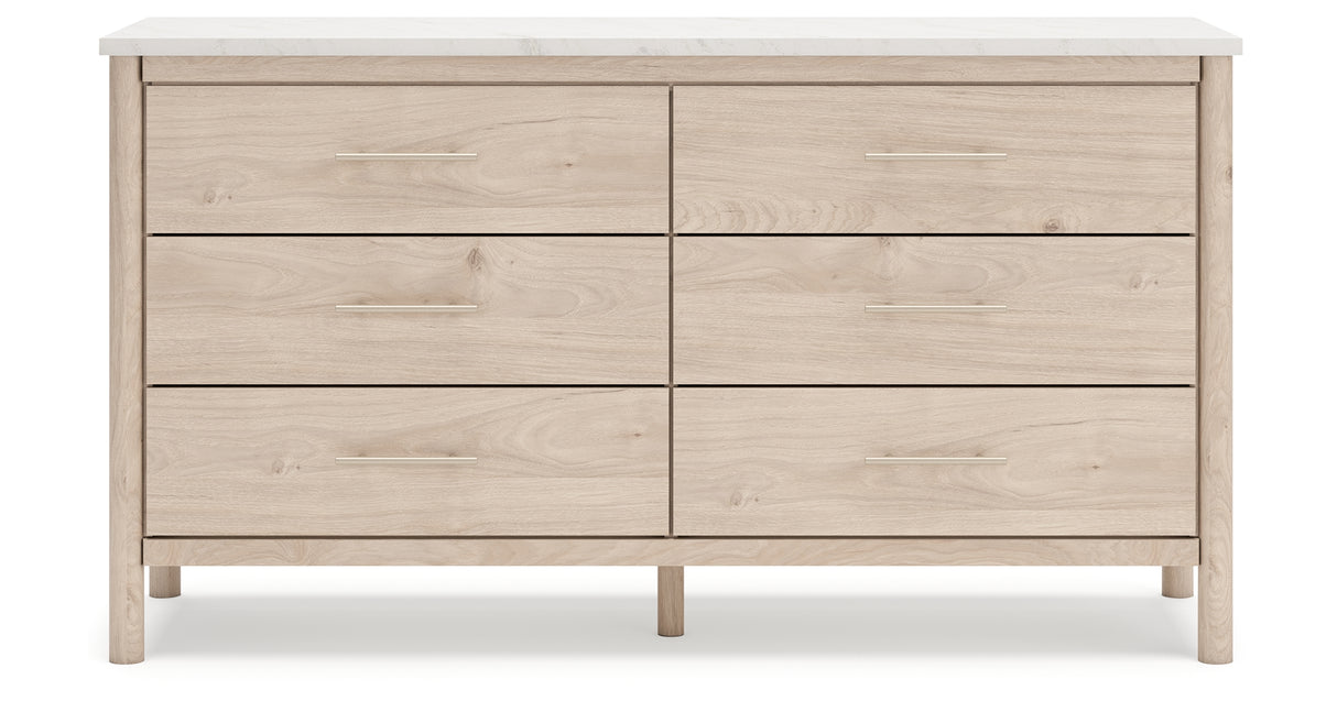 Cadmori Queen Upholstered Panel Bed with Dresser and 2 Nightstands in Two-tone from Ashley - Luna Furniture