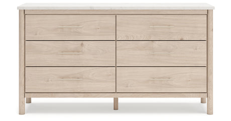 Cadmori Queen Upholstered Panel Bed with Dresser and 2 Nightstands in Two-tone from Ashley - Luna Furniture