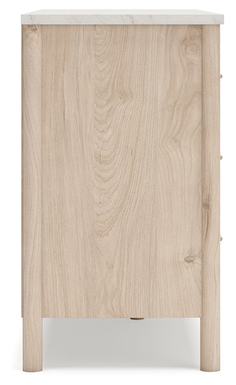 Cadmori Two-tone King Upholstered Panel Bed, Dresser and Nightstand from Ashley - Luna Furniture