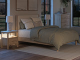 Cadmori Queen Upholstered Panel Bed with Mirrored Dresser and Nightstand in Two-tone from Ashley - Luna Furniture
