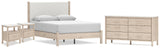 Cadmori Queen Upholstered Panel Bed with Dresser and 2 Nightstands in Two-tone from Ashley - Luna Furniture