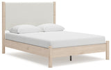 Cadmori Tan/Beige Upholstered Platform Bedroom Set from Ashley - Luna Furniture