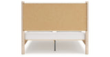 Cadmori Queen Upholstered Panel Bed with Mirrored Dresser in Two-tone from Ashley - Luna Furniture
