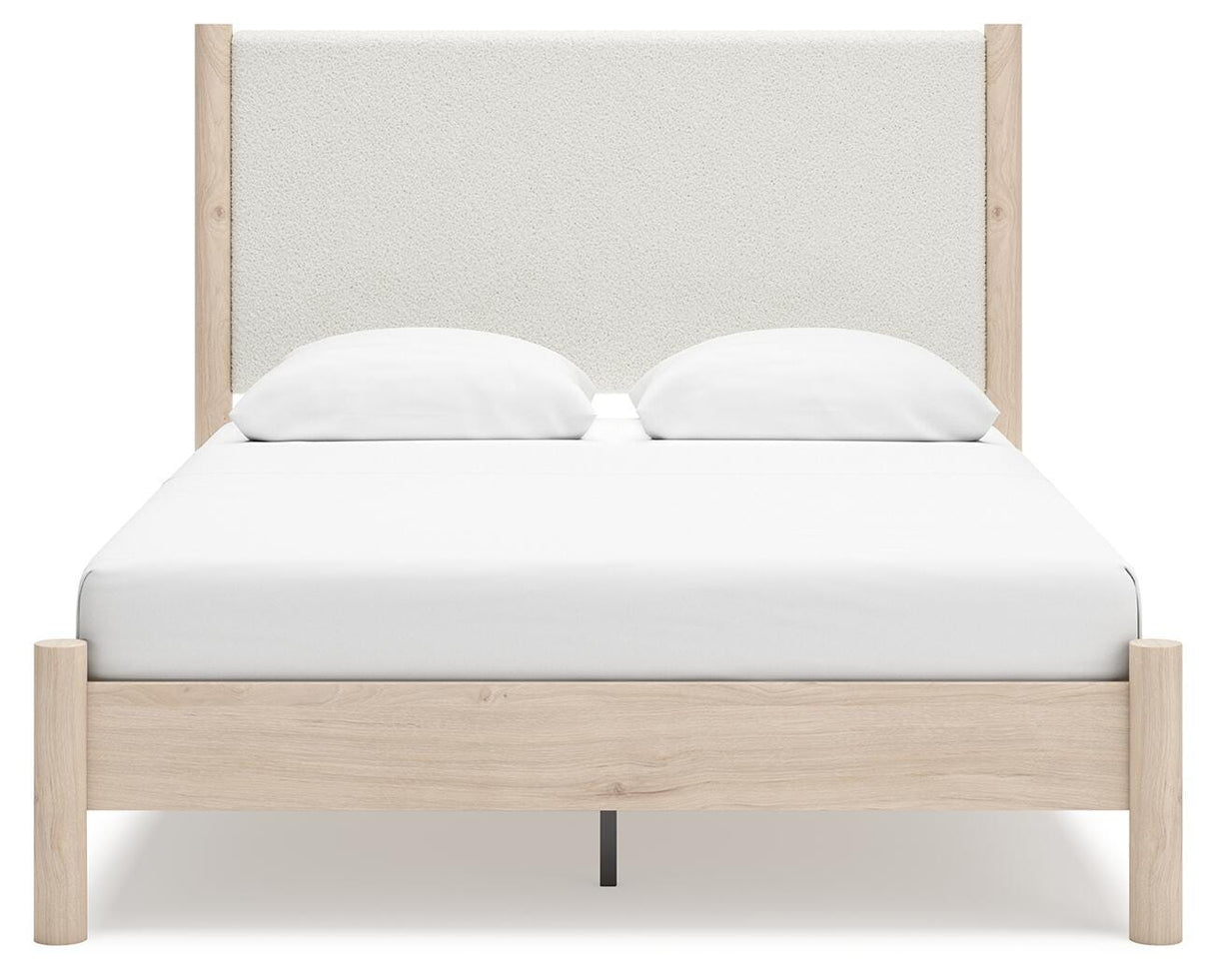 Cadmori Two-tone Queen Upholstered Panel Bed, Dresser and Nightstand from Ashley - Luna Furniture
