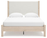 Cadmori Two-tone Queen Upholstered Panel Bed, Dresser and Nightstand from Ashley - Luna Furniture