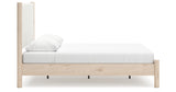 Cadmori Two-tone Queen Upholstered Panel Bed with Mirrored Dresser and Chest from Ashley - Luna Furniture