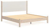 Cadmori Two-tone King Upholstered Panel Bed, Dresser, Mirror and Nightstand from Ashley - Luna Furniture