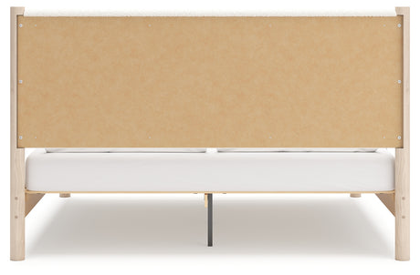 Cadmori Two-tone King Upholstered Panel Bed, Dresser, Mirror and Nightstand from Ashley - Luna Furniture