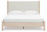 Cadmori Tan/Beige King Upholstered Platform Bed from Ashley - Luna Furniture