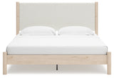 Cadmori Two-tone King Upholstered Panel Bed, Dresser, Mirror and Nightstand from Ashley - Luna Furniture
