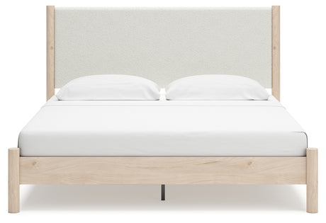 Cadmori Two-tone King Upholstered Panel Bed, Dresser, Mirror and Nightstand from Ashley - Luna Furniture