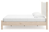 Cadmori Tan/Beige King Upholstered Platform Bed from Ashley - Luna Furniture