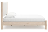 Cadmori Tan/Beige King Upholstered Platform Bed from Ashley - Luna Furniture