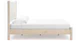 Cadmori Tan/Beige King Upholstered Platform Bed from Ashley - Luna Furniture