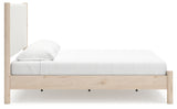 Cadmori Two-tone King Upholstered Panel Bed, Dresser, Mirror and Nightstand from Ashley - Luna Furniture