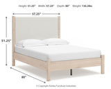 Cadmori Full Upholstered Panel Bed, Dresser and Mirror from Ashley - Luna Furniture
