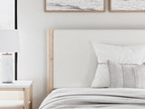 Cadmori Tan/Beige Full Upholstered Platform Bed from Ashley - Luna Furniture