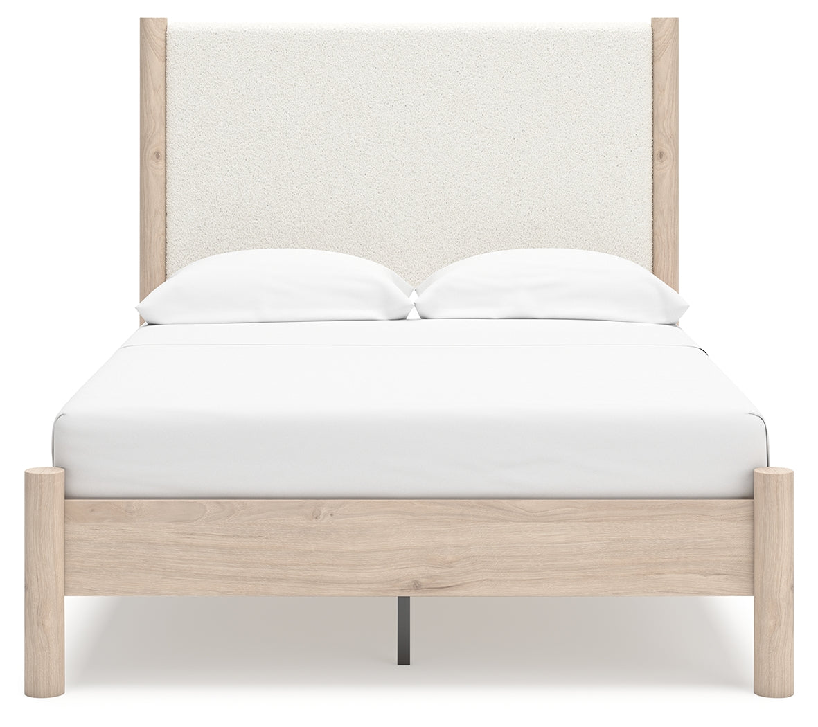 Cadmori Tan/Beige Full Upholstered Platform Bed from Ashley - Luna Furniture