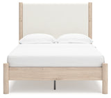 Cadmori Tan/Beige Full Upholstered Platform Bed from Ashley - Luna Furniture