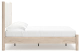 Cadmori Tan/Beige Full Upholstered Platform Bed from Ashley - Luna Furniture