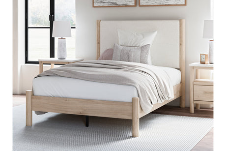 Cadmori Two-tone Full Upholstered Panel Bed